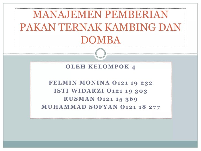 Manajemen pakan ternak kambing